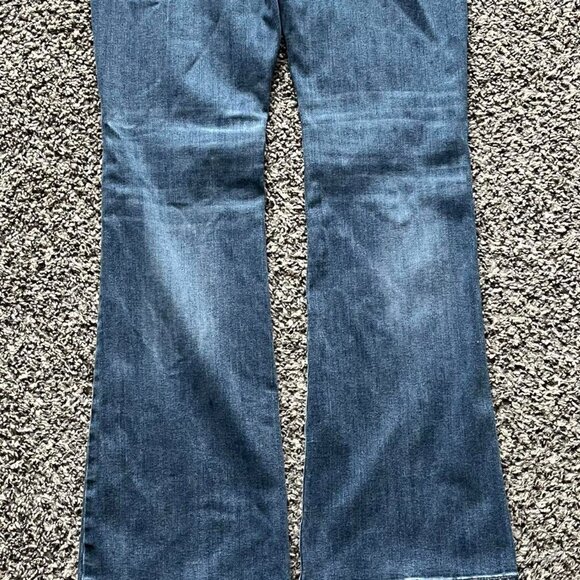 American Eagle Jeans Women 10 Long Blue Denim Kick Boots Bootcut Stretchy - Picture 8 of 8